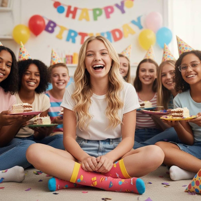 Zmart Birthday Gifts for Teen Girls - Pink Birthday Socks for 13-19 Year Old Girls - Image 2